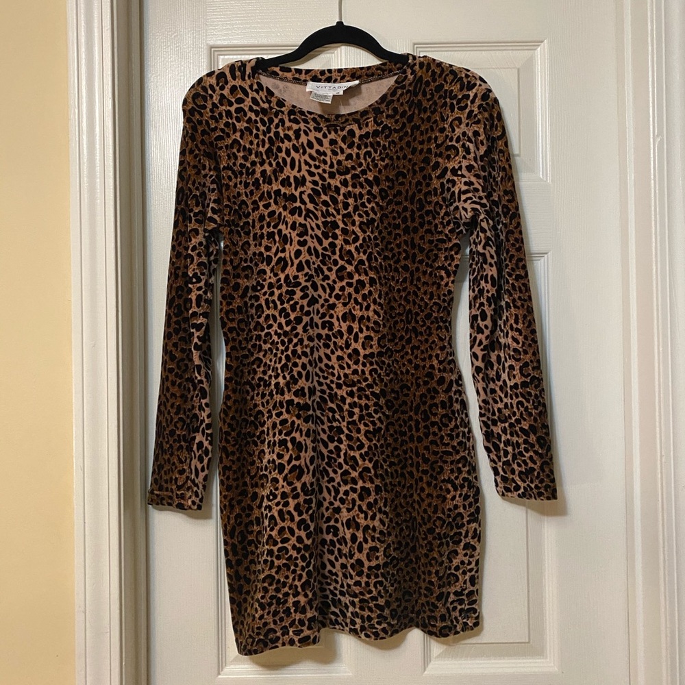 Adrienne Vittadini Cheetah/Leopard Dress- Size M